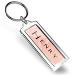 Henry Name Pink Art Deco Keyring   #102640