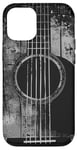 Coque pour iPhone 12/12 Pro Guitare acoustique, vintage, vieilli, musique rock & roll