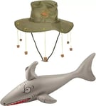 Adult Australian Cork Hat & Inflatable Shark Fancy Style Dress Hat Accessories