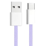 APM 600404 - Cordon Type C - Câble de Charge et Synchronisation - Connecteur USB A Mâle et USB C Mâle - Chargeur pour Appareils à Connectique Type-C - Compatible Smartphone et Tablette - Violet