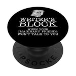 Art de bloc d'écrivain amusant pour homme et femme écrivain d'histoire romancier PopSockets PopGrip Interchangeable