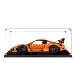 HYZM Acrylic Display Case for Lego Technic Porsche 911 GT3 RS Model, Dustproof Showcase Box Compatible with LEGO 42056 (Model NOT Included) - No Glue Black Base Type