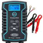 Ring Automotive RSC808, 8Amp Battery Charger and Maintainer. 12V & 24V Smart Charger, Compatible with Stop Start Cars, Motorcycles, Vans, SUV & LGV.