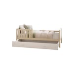 Lit Enfant Tomy 90x190 Pin - blanc Livré avec sommiers, tiroir et matelas en mousse de 7cm