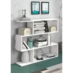 Etagère basse coloris blanc - Longueur 110 x profondeur 24.6 x hauteur 96.3 cm -PEGANE-