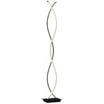 HOMCOM Lampadaire sur pied salon, lampe salon 3 niveaux de luminosité réglables, lampe sur pied moderne à double spirale avec interrupteur à pied, lampadaire salon, chambre à coucher, noir