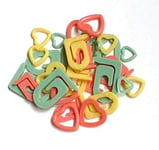 Memoric Seeknit - Seeknit Stitch Markers - 1 x 30 Pieces, Green/Pink/Yellow