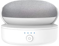 Base de Batterie Compatible avec Google Nest Mini - Accessoire de Support de Batterie d'extérieur Portable pour Cuisine et Jardin, Alimentation 9 Heures de Lecture (Blanc)