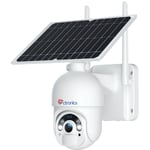 Ctronics - Caméra Surveillance WiFi Extérieure avec Panneau Solaire Caméra S20 4MP sans Fil sur Batterie Rechargeable Détection Humaine pir Blanc