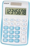 Calculatrice 120 B 8 chiffres (Dual Power (Pile, solaire), design compact bleu