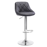 WOLTU 1 x Tabouret de Bar en Similicuir Hauteur réglable,Gris BH23gr-1