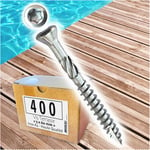 NM - 400 vis terrasse 5x60 inox A2 + 2 embouts offerts, tête fraisée reduite torx 25 - 60