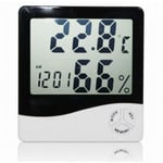 Kingwing® LCD digital termometer Temperatur Fuktighetsmätare Hygrometerklocka HTC-1