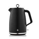 Swan Serenity SK14017BLK 1.7 Litre Kettle with Quick Boiling, 360-Degree Base, Boil Dry Protection, Water Level Indicator, Non-Slip Feet, 3000W, Black