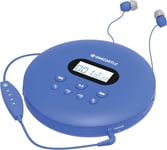 Oakcastle CD100 Rechargeable Bluetooth CD Player | 12hr Portable Blue 