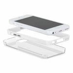 COQUE RIGIDE ET CONTOUR SILICONE BLANC POUR APPLE IPHONE 5C TRANSPARENT