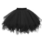 Dam Tutu Party Dans Tyllkjol Kort M SVART black