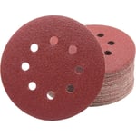 Lot de 30 disques abrasifs de 180 mm - Grain 40/60/80/120/180/240 - Papier abrasif de 180 mm - 8 trous - Pour ponceuse murale et de plafond