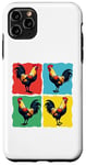 iPhone 11 Pro Max Colorful Funny Chicken Art, Crazy Chicken Rooster Family Case