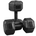 Yaheetech Lot de 2 Haltères Hexagonales Courts 2x4kg /6kg ou 8kg Kit Dumbbell de Cross Training et de Musculation Fitness Salle de Sport pour Homme et Femme Noir 2 * 8kg