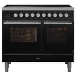 Ilve PDI106WE3BK 100cm Roma Induction Range Cooker In Gloss Black