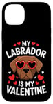 iPhone 14 Plus Chocolate Labrador My Valentines Hearts Day Dog Mom Dad Case