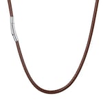 U7 Collier Corde Marron Ras du Cou 3mm/40cm Chaîne Cordon Court Fermoir Acier Inoxydable Femme