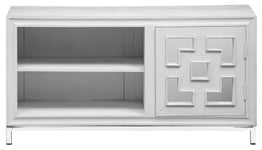 Clearance - Geo White Mirrored TV Unit - 1 Door