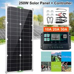 Kit de système solaire 250w 1pcs panneau solaire monocristallin flexible module photovoltaïque 20a contrôleur de charge solaire pour camping-car,