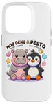 Coque pour iPhone 14 Pro Moo Deng Et Le Bébé Hippopotame Au Pesto Bébé Pingouin