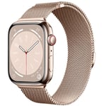 Milanese se metall magnetiskt klockarmband, lämplig för Apple Watch-armband iwatch serie 9 3 6 5 SE 7 8 Ultra 2 Rose gold 38mm/40mm/41mm