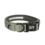 duvoplus,Collier Large Ultime avec Bandes de Couture Réfléchissantes Ultimate Fit Comfy Classic, Taille S - 34-38 cm Undercover Green, pour Chien, Matériaux Résistants à Séchage Rapide