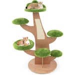 Costway - Arbre à Chat Mignon en Forme d'Arbre, Centre d'Activités pour Chat à Multi-Plateformes avec Griffoir, Tour à Chat avec Perchoir Rembourré,