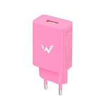 Wonder Full Power - Chargeur Secteur pour Smartphone et Tablette - 5W - 1 Port USB-A - Rose - Prise EU