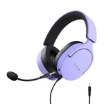 Trust Gaming GXT 489 Fayzo Gaming Headset for PC, PS5, PS4, Xbox Series X|S, Switch, Mobile, 3.5 mm Jack, 35% Recycled Plastics, Over-Ear Wired Headphones with Noise Cancelling Microphone - Purple