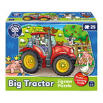 Orchard Toys Big Tractor Jigsaw Puzzle, 25-Piece Farm Themed Shaped Puzzle For Ages 3-6, Includes Poster, Perfect Party Gift