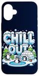 Coque pour iPhone 16 Plus Antarctique Pingouin Lover Chill Out Cute Winter Pingouin Igloo