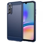 Samsung Galaxy A05s Skal Borstad Kolfibertextur Blå