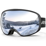 RIOROO Lunettes de Ski Masques Snowboard qualité supérieure pour Enfant 3 à 14 Ans pour Garçons et Filles100% OTG Protection UV Anti-Buée Coupe-Vent Ski Masques Snowboard-double lentille