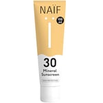 Naïf - Crème solaire avec formule minérale - pour toute la famille - SPF 30 - Crème sans microplastiques, huiles minérales ou silicones - Protection UVA et UVB - Testée dermatologiquement - 100ML