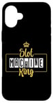 Coque pour iPhone 16 Plus Slot Machine King Mens Papa Grandpa Casino Jeux de hasard