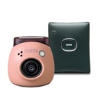 Fujifilm INSTAX PAL digital camera, Powder Pink + printer SQUARE Link, Green