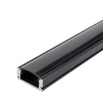 Profilé Aluminium 2m Noir pour Ruban LED - Cache Opaque Noir - SILAMP