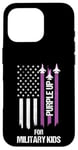 Coque pour iPhone 16 Pro Purple Up For Military Kids Drapeau américain Enfant militaire