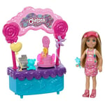Barbie Chelsea Doll & Lollipop Stand Playset with Accessories, 10-Piece Toy Set from Barbie and Stacie to the Rescue movie, HRM07