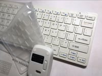 White Wireless MINI Keyboard & Mouse for LG 42LN578V LED SMART TV Television