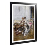 Big Box Art Framed Print of Giovanni Boldini Italian Confidences Design | Wall Art Picture | Home Decor for Kitchen, Living Room, Bedroom, Hallway, Black, A2 / 24.5x18 Inch / 62x45cm