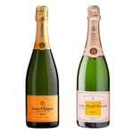 Veuve Clicquot Brut Champagne Pair - Yellow Label & Rosé 75cl