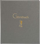 goldbuch Livre d'or de Mariage Cheers avec 176 Pages Blanches et Marque-Pages, Couverture en Papier texturé avec gaufrage, Livre Photo, Papier, Gris, env. 23 x 25 x 2 cm