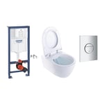 Vägghängd Toalettstol Ifö iCon Rimfree 3575 med Grohe Rapid SL 113 cm